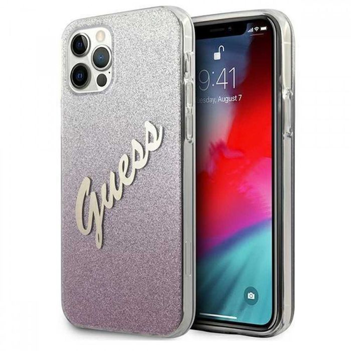 Гръб Guess Glitter Gradient Script за iPhone 12,12 Pro,12 Pro MAX