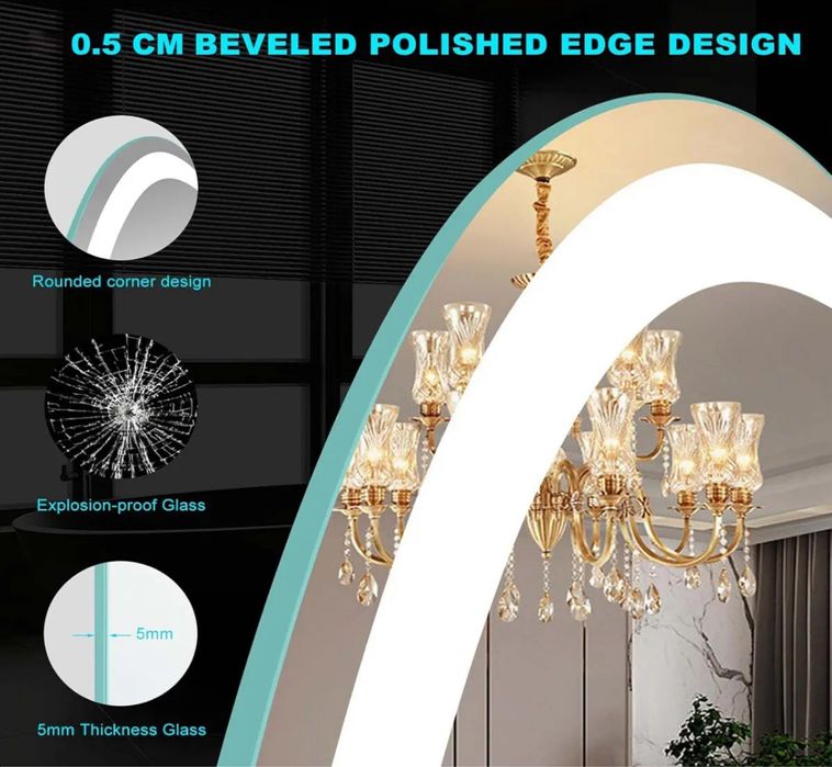 Oglinda inteligenta LED baie rotunda 70 cm