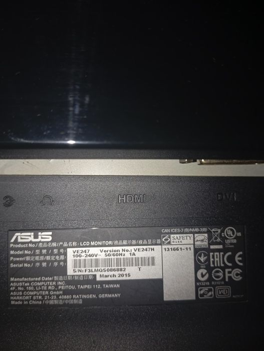 Monitor LED ASUS 23.6", Full HD, Wide, HDMI, Negru, VN247H