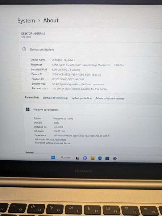 Laptop ultra slim Huawei MateBook Ryzen 5,14",ca nou,light gaming,6h