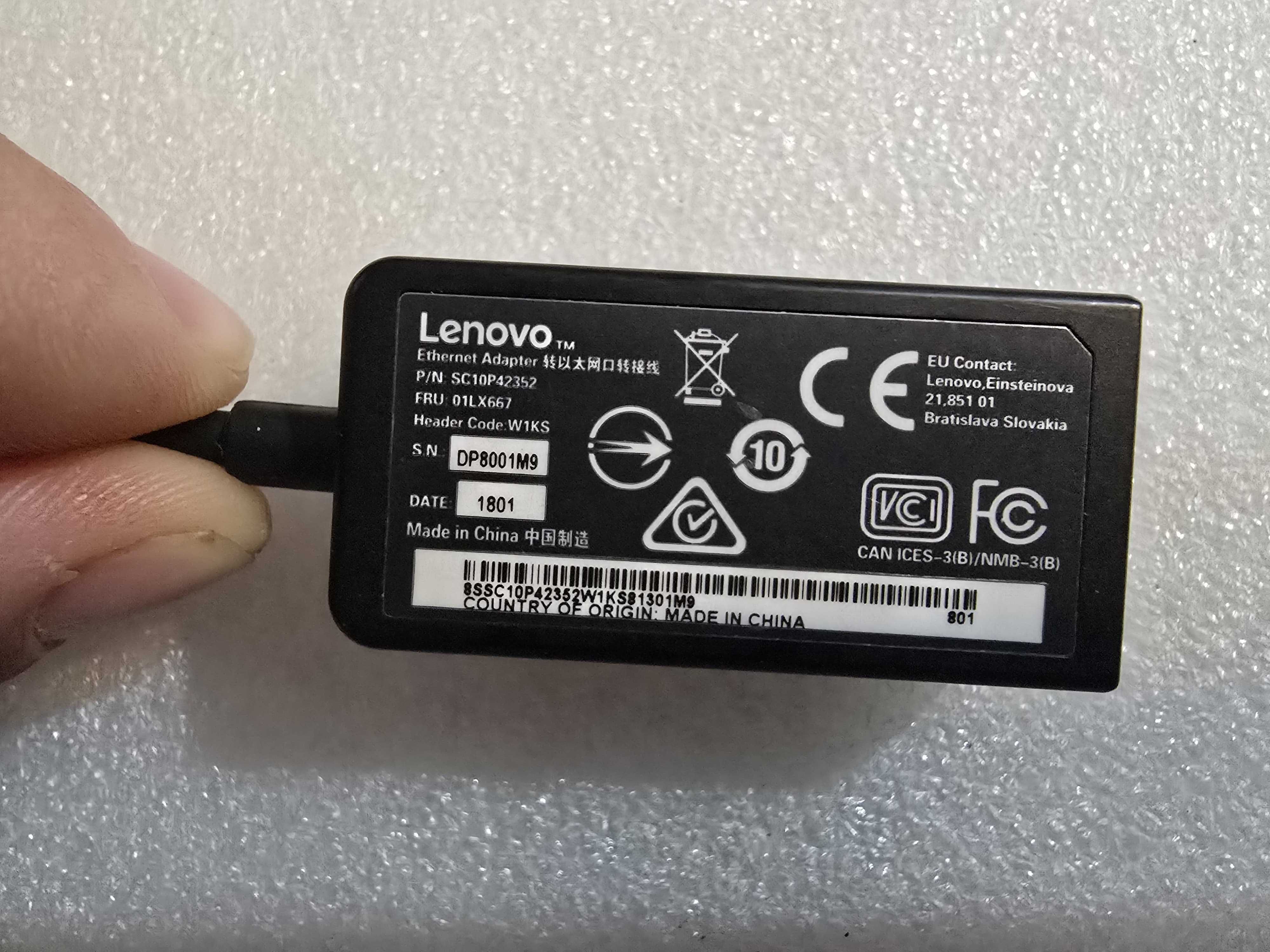 Placa de retea RJ45 Lenovo ThinkPad X1 Carbon 6th Gen, 7th Gen 8th Gen