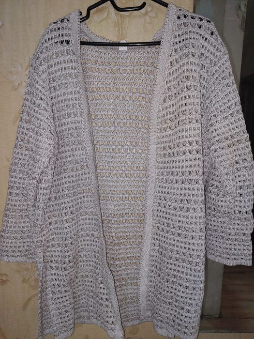 Вязаная длинная кофта