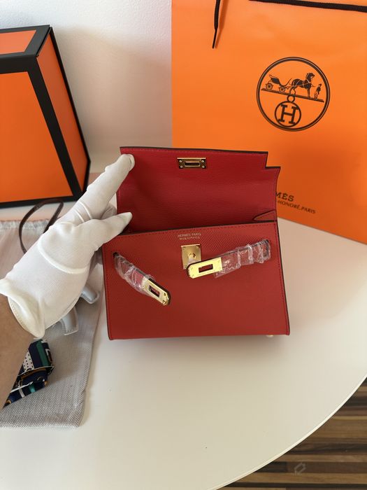 Geanta Hermes Kelly 19cm Rosu