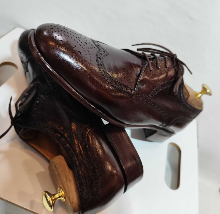 Pantofi de lux 43 43.5 lucrati manual BALLY NOI piele naturala premium