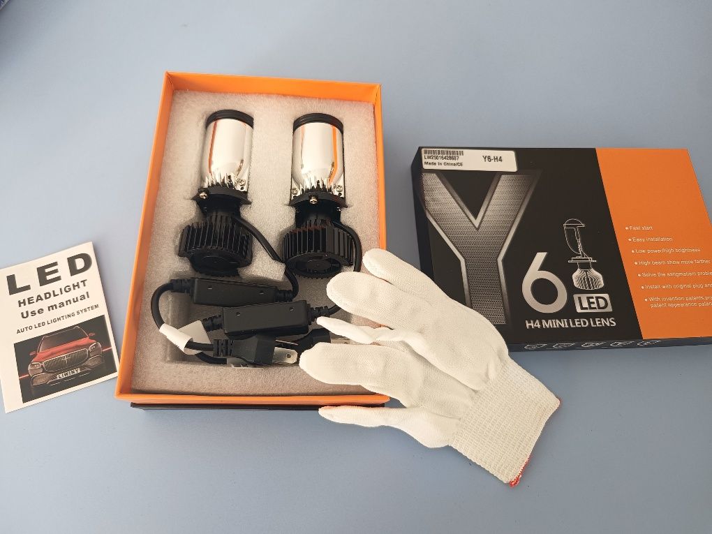Комплект лупи Bi Led H4, Лед крушки H4 LED