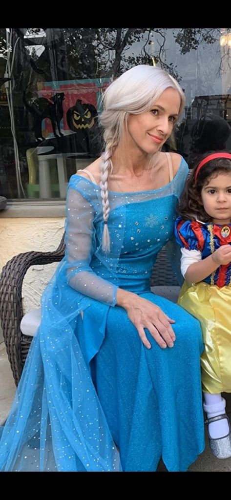 Costume Cosplay Princess Printesa Elsa Frozen adult in set cu peruca,
