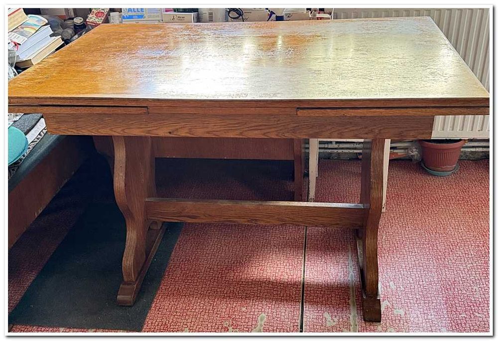 Masă mare stejar masiv extensibilă 120 x 80 cm