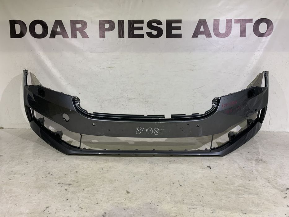 Bara fata Skoda Superb 3, facelift, 2019, 2020, 2021, 2022, 2023, cod origine OE 3V0807221M, cu gauri pentru spalatori faruri si senzori de parcare (4).