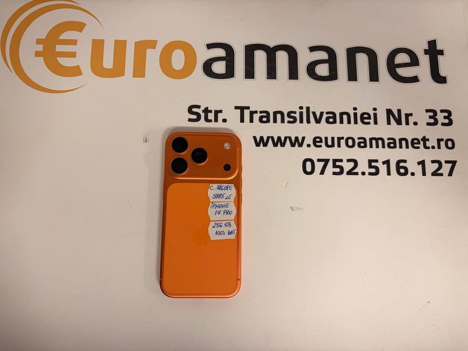 Telefon Apple iPhone 17 Pro, 256GB, 5G, Cosmic Orange bat.100% -T-