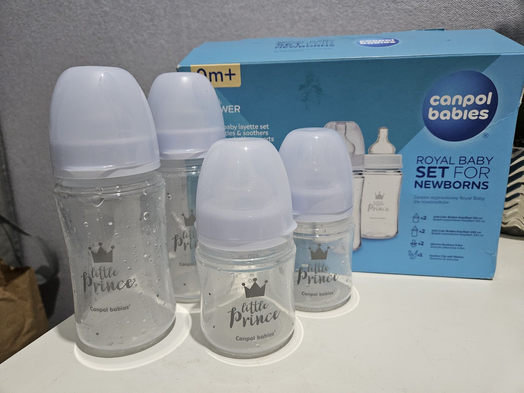 Бебешки шишета Canpol babies Royal baby set, син, 0+