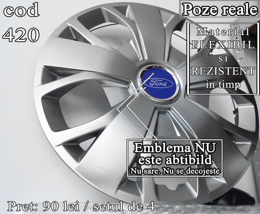 Capace roti 16 Ford – Imitatie jante aliaj - Livrare cu verificare