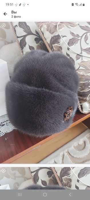 Продается норковая шапка , цвет красивый тёмный баклажан бу, в хорошем