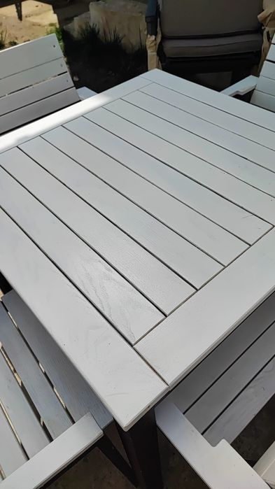 vand set 5 scaune si masa ALUMINIU si blat HPL