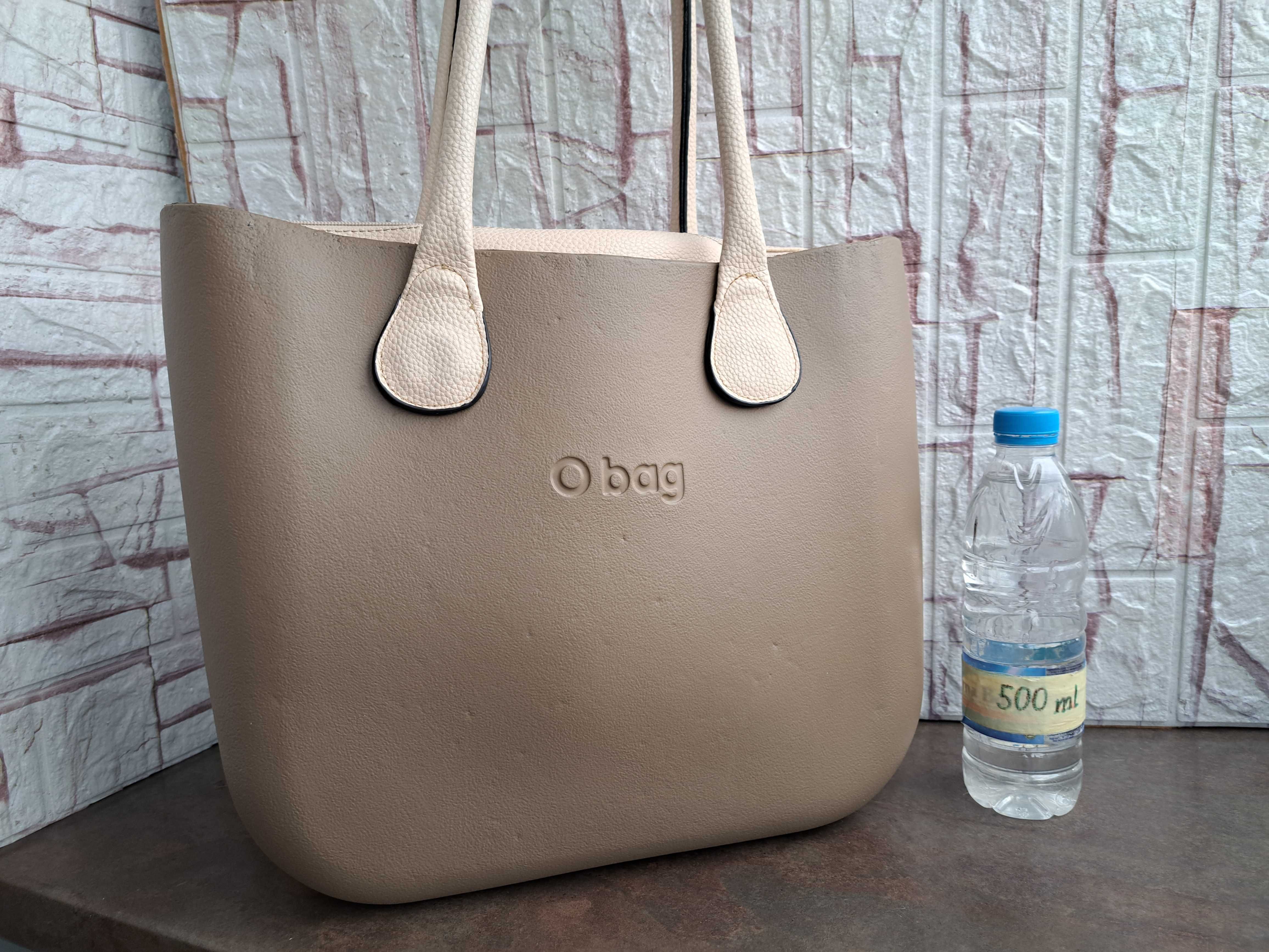 дамска чанта O BAG,бежово ,силиконова,голяма