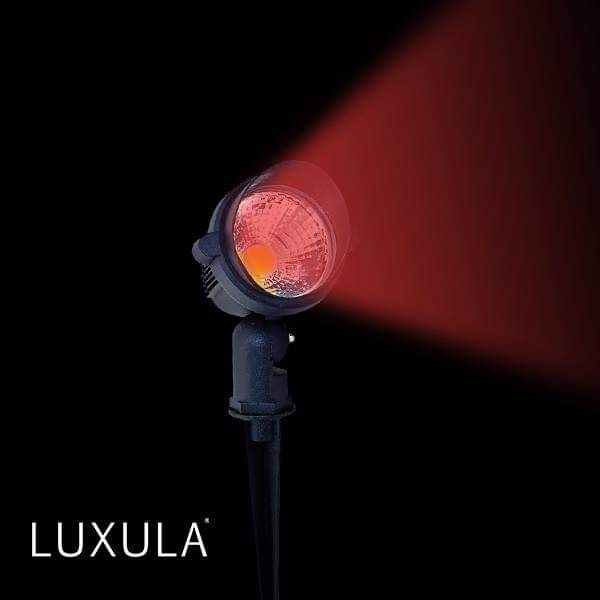 LUXULA LED градински прожектор, червен цвят, 500 lm, немски, Германия