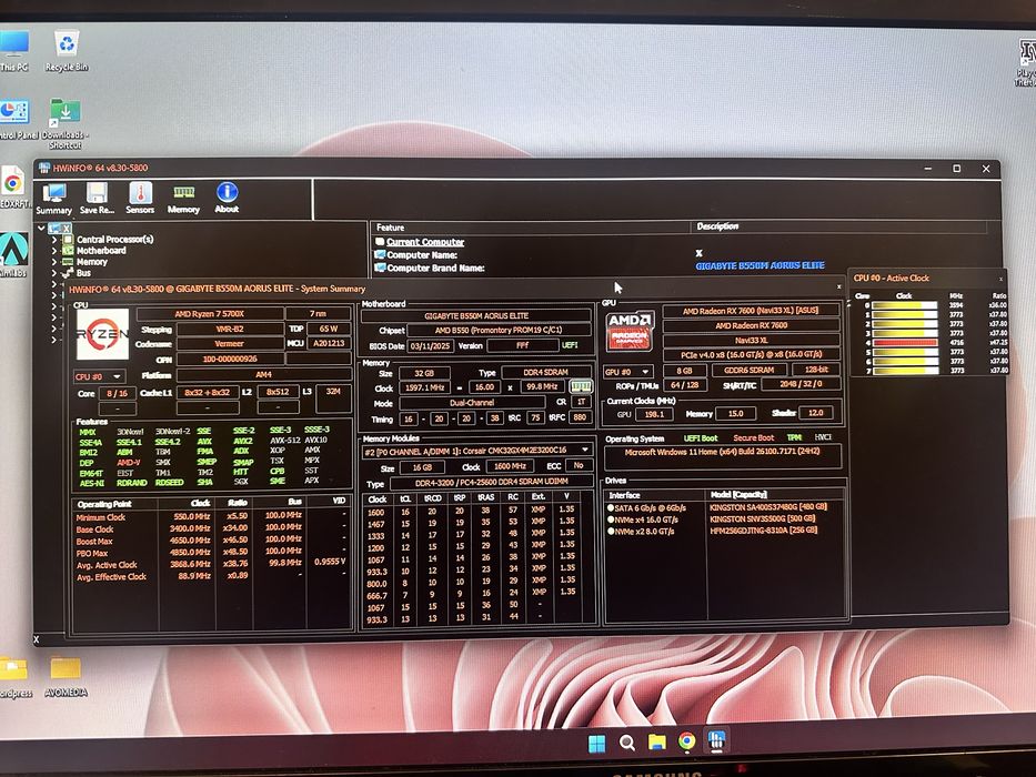 PC Gaming Ryzen 7 5700x, 32GB RAM, RX 7600