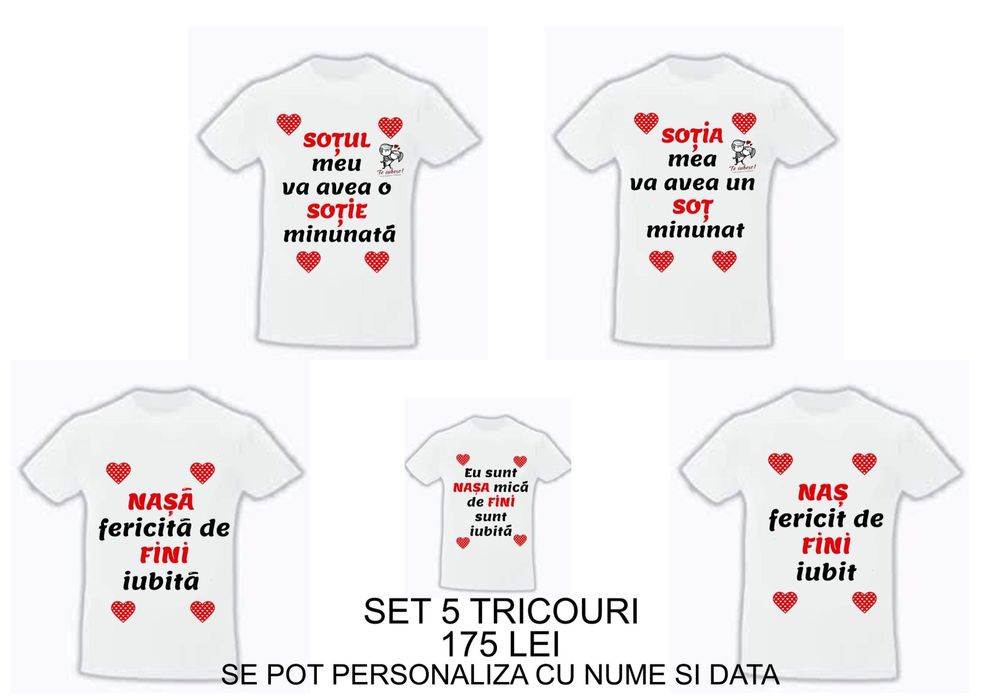 Tricouri personalizate nuntă