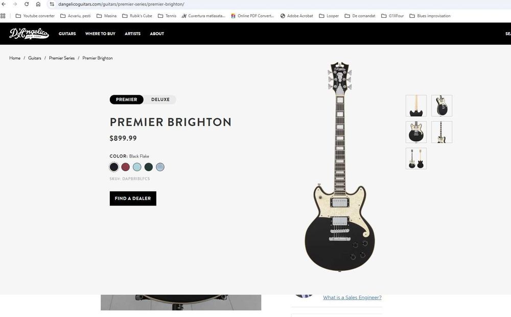 Chitara electrica noua D'Angelico Premier Brighton (cu husa)