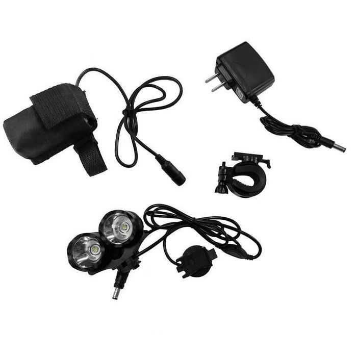 Far Bicicleta 2 Led Cree T6 Lanterna Frontală  Acumulator OFERTA!