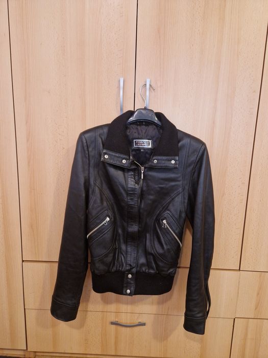 Geaca piele dama neagra, marimea  S