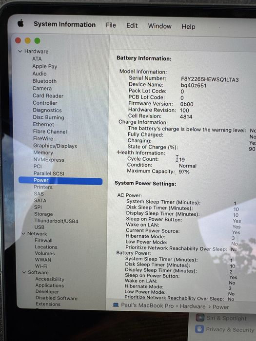 Macbook Pro 14” M1 Pro 16gb 512ssd