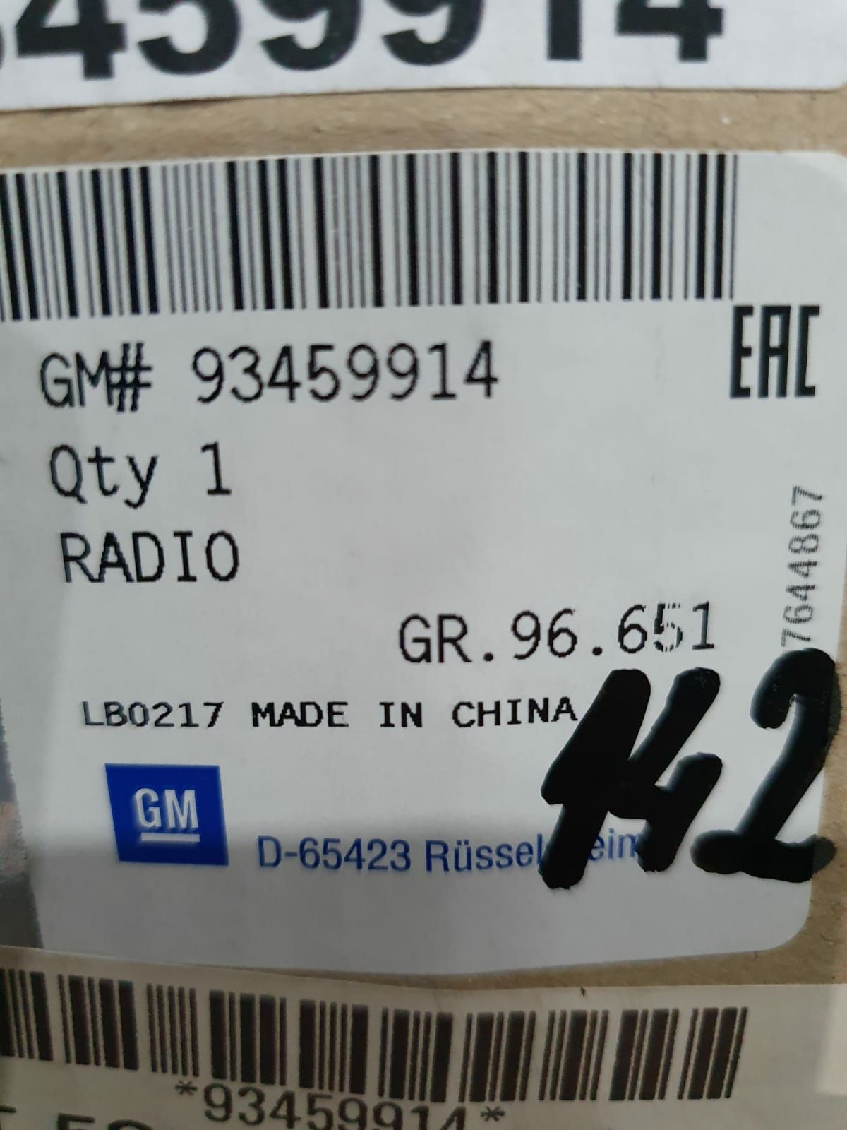 Radio original GM Opel Vivaro, Renault Trafic, fabricat dupa 2015