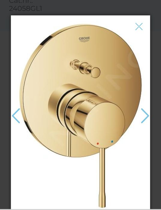 Baterie dus Grohe cu montare îngropată, set complet.