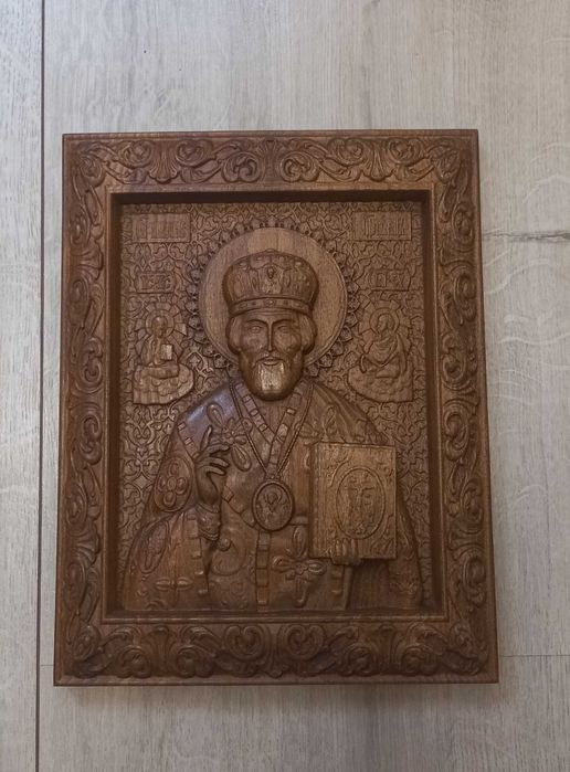 Икони на Свети Николай Чудотворец-Машинна дърворезба
