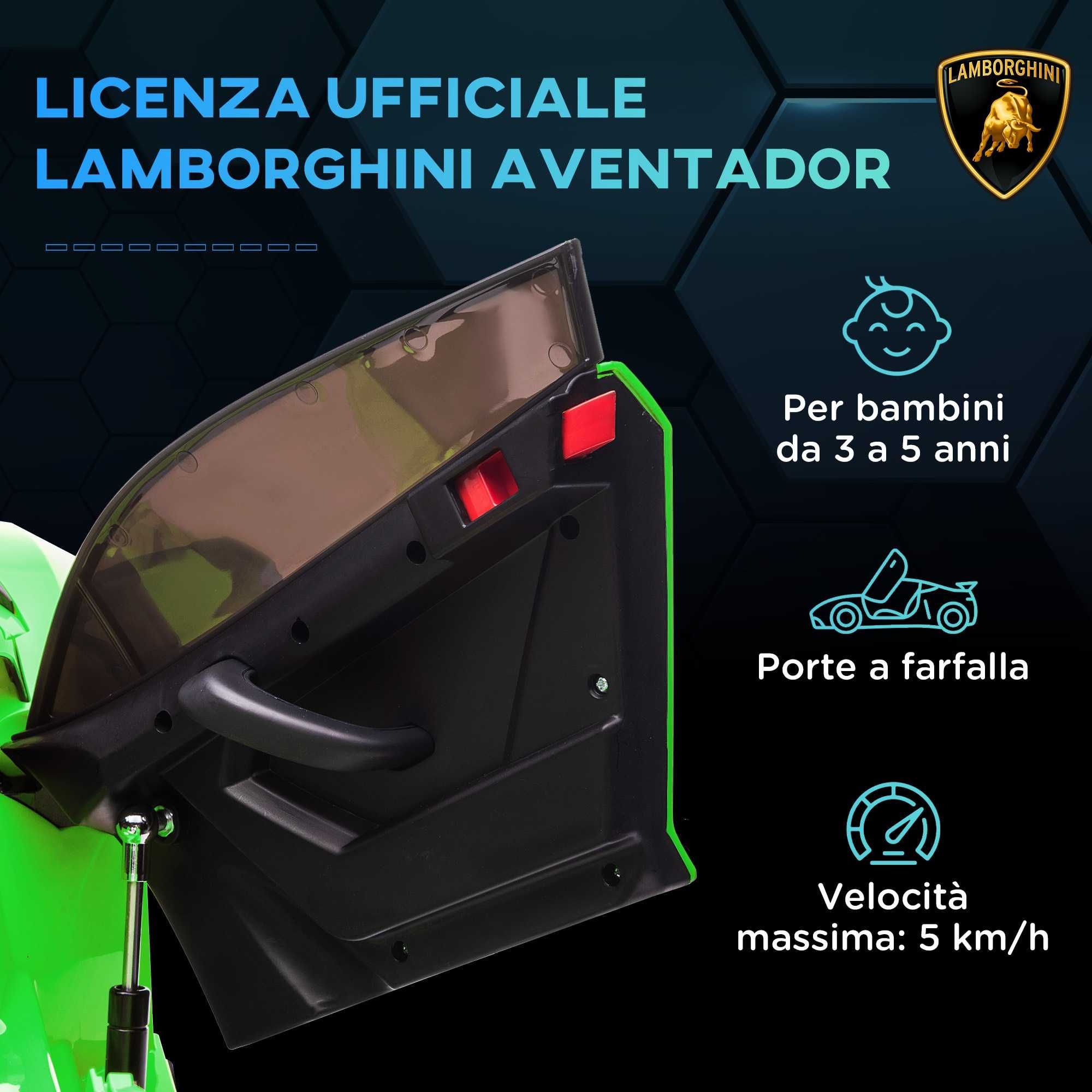 Лицензирана Акумулаторна Кола Lamborghini Aventador,12V/4.5AH,R/C 2.4G