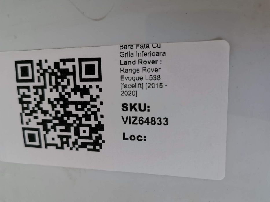 Bara Fata Cu Grila Inferioara Land Rover  Range Rover Evoque L538 [fac