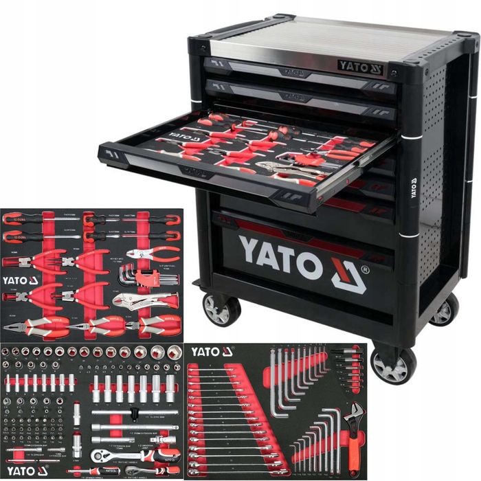 Количка с инструменти YATO, 7 чекмеджета, 157 части
