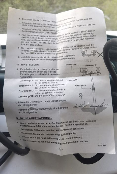 Lampa dubla de gradina, noua, in cutie