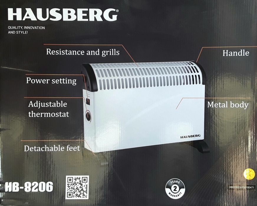 Convector HAUSBERG 2000 W, Termostat NOU - 120 Lei