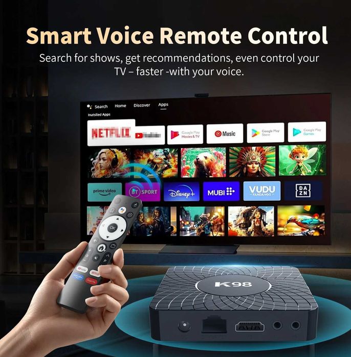 Андроид тв бокс k98 AND 14 Quad Core 16GB 2GB  BT5.0 2.4/5GWiFi RK3518