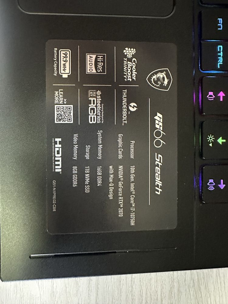 Msi Gs66 stealth