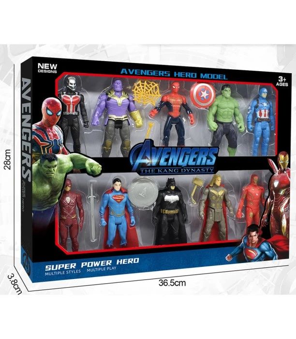 Комплект 10 фигурки с оръжия Avengers Spiderman, Непобедимите