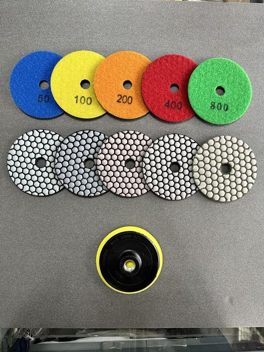 Диск диамантен за шлайфане на гранит, мрамор, камък с велкро 100мм