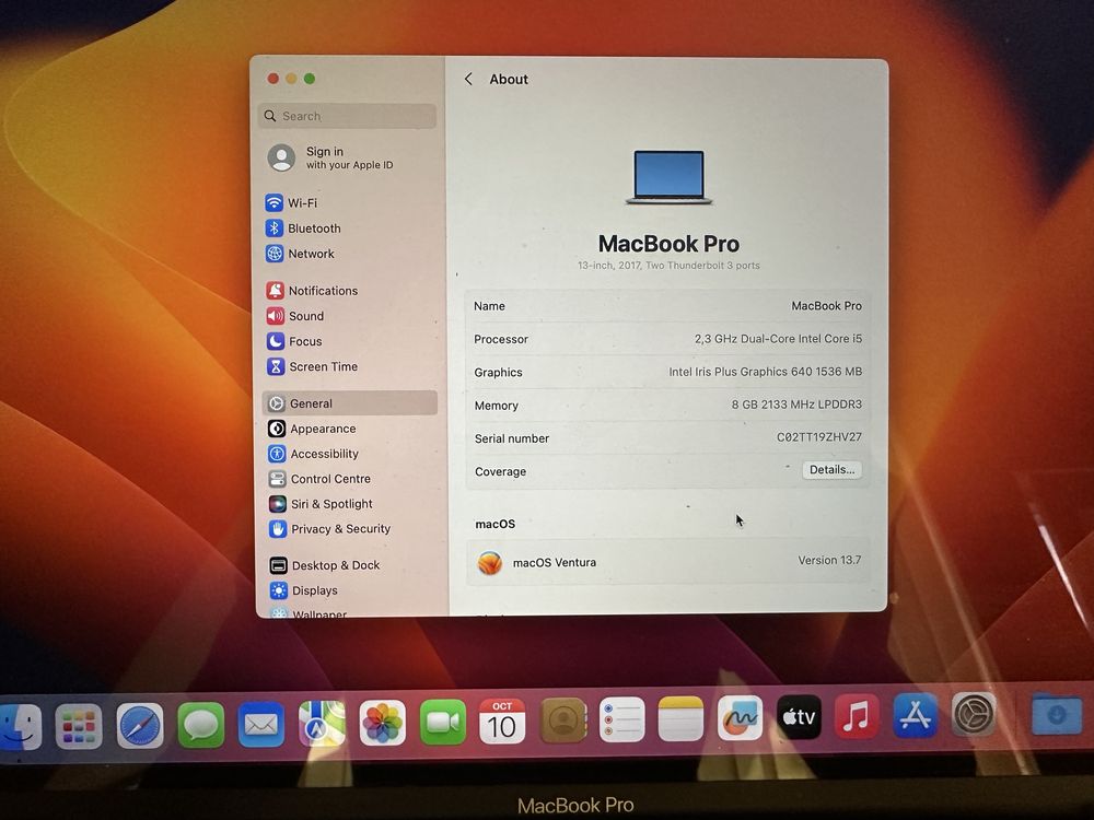 MacBook Pro (13-инчов, 2017 г., два Thunderbolt 3 порта) 128gb