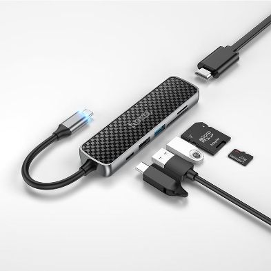Hub Usb-C HOCO HB24 Usb-A 3.0 Usb-A Usb-C HDMI Card