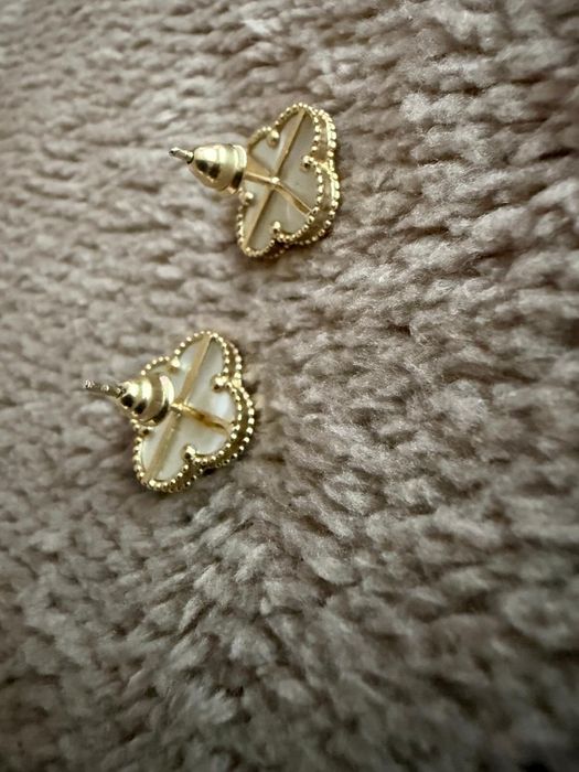 Cercei aur 14k trifoi sidef