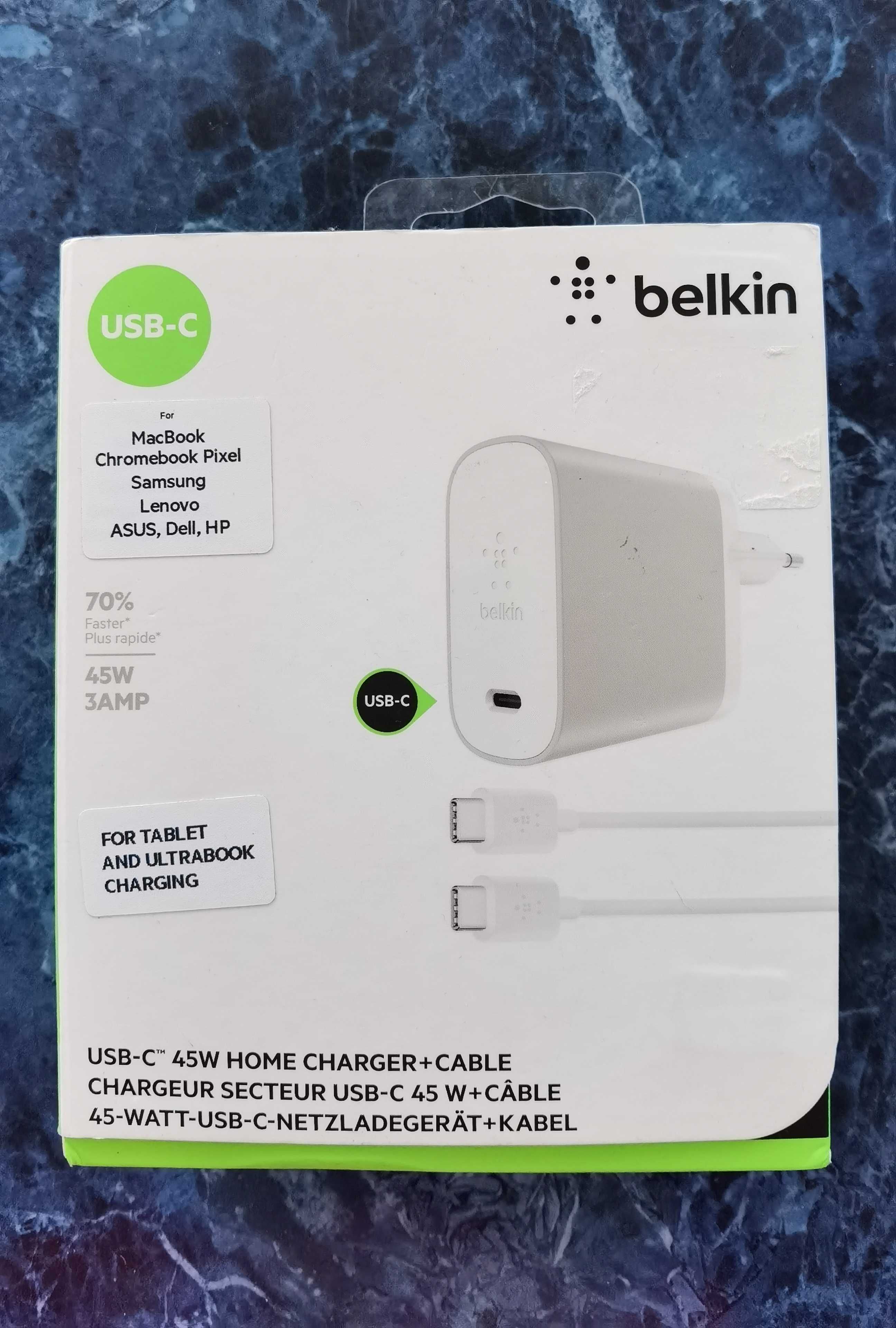 Belkin 45W USB-C PD Wall Charger + USB-C Cable nou