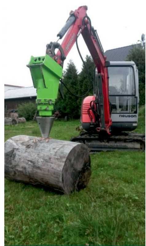 Con ptr. spart lemne miniexcavator, excavator, buldo, despicator lemne