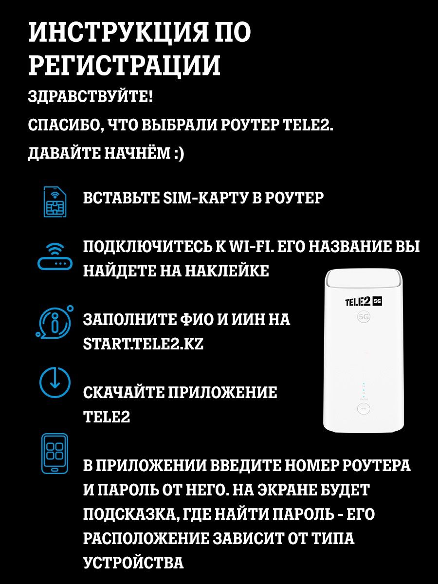 Wi-Fi роутер TELE2 5G H155-380