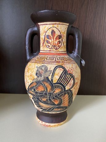 Vas ceramic Grecia, desene istorice, handmade
