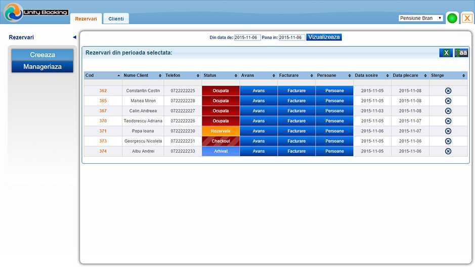 Pachet Receptie Hotel/Pensiune PC+monitor+software UnityBooking