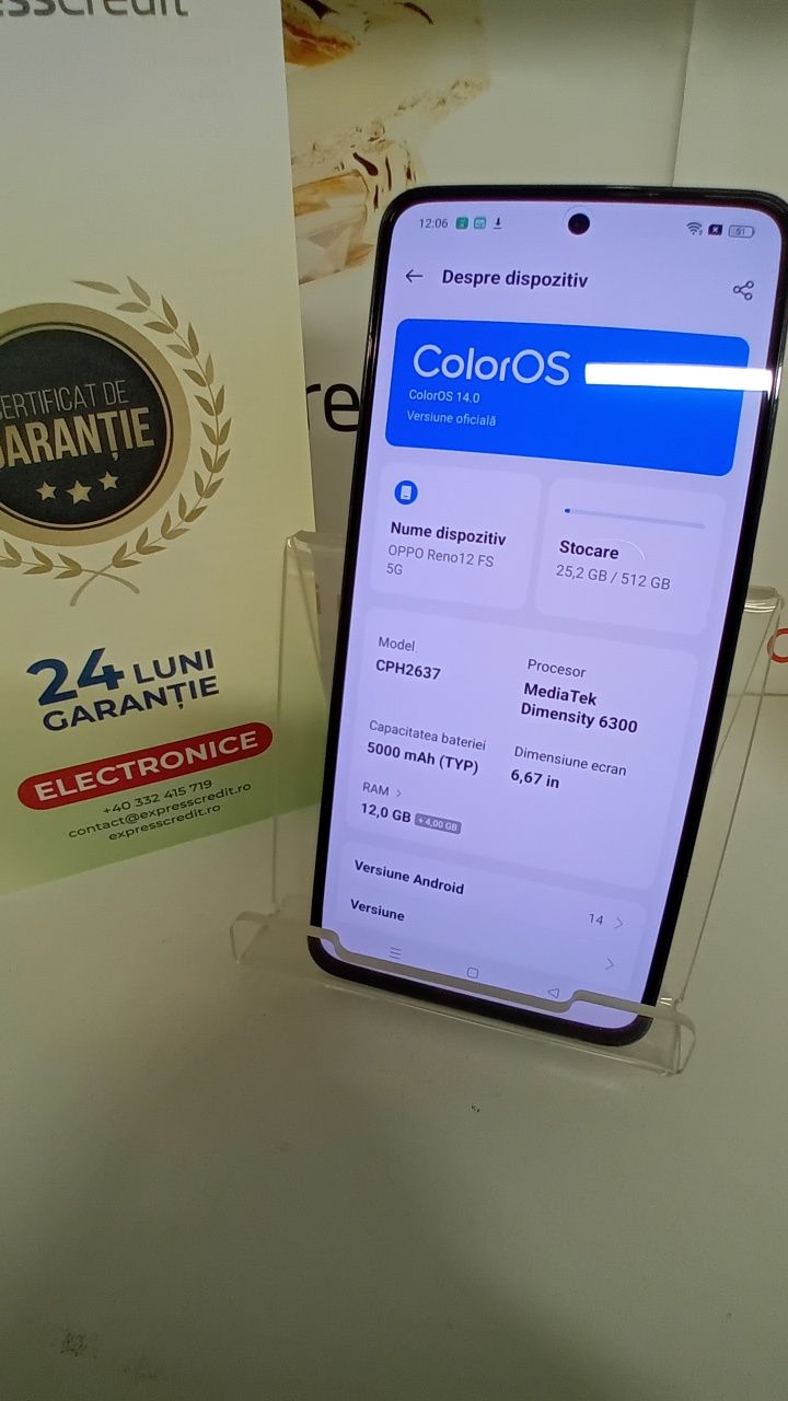Oppo Reno 12 FS 5G 512Gb  Ag20 Dancu b28393 Garantie 2 ani !