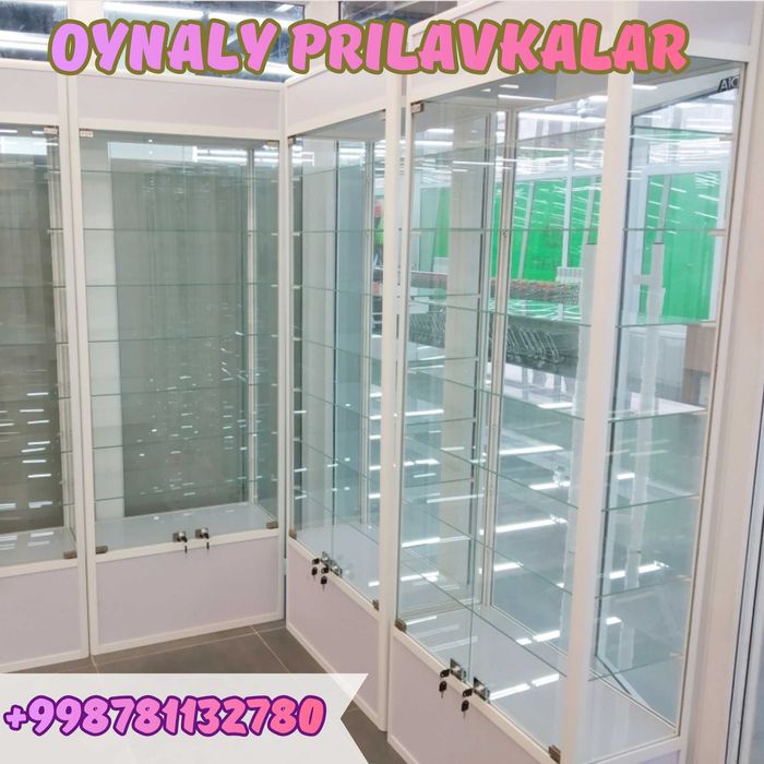Oynaly prilavkalar, Акция,  savdo uskunalari vitrinalar stellajlar