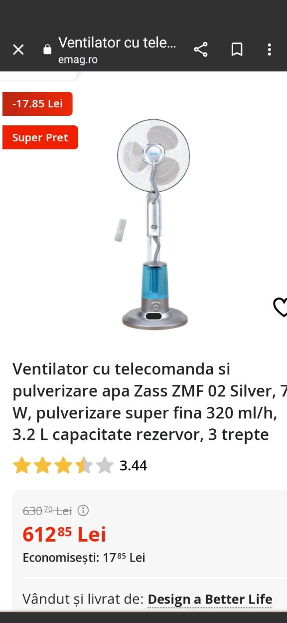 Ventilator camera Zass cu telecomanda