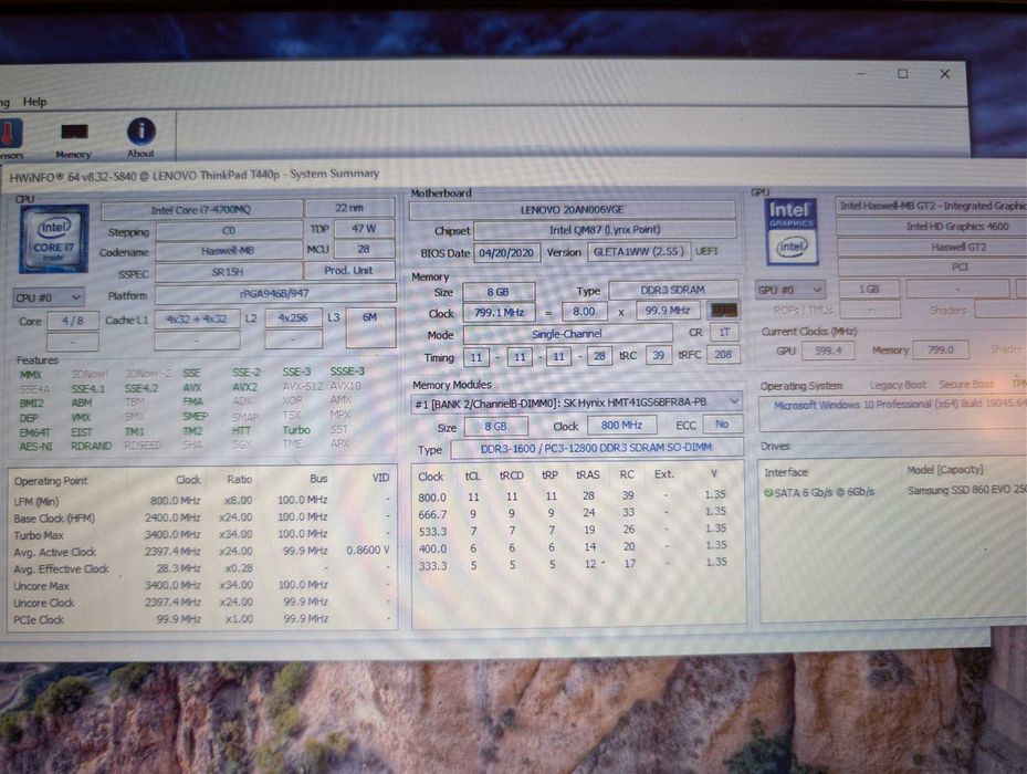 Procesor laptop intel i7-4700MQ 2.4 GHz