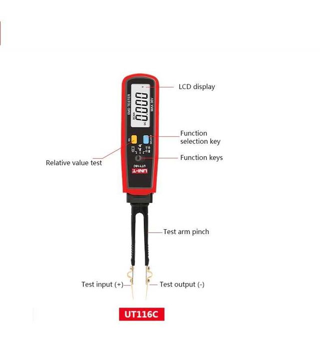 Tester SMD ut116C multimetru tip penseta